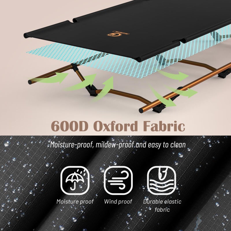 G2 GO2GETHER Foldable 4lbs Camping Cot, Durable Travel Tent Cot, Ultralight for Backpacking, Summer Hiking, Mountaineering, Easy to use for Woman & Man, Comes with Storage Bag - Image 4